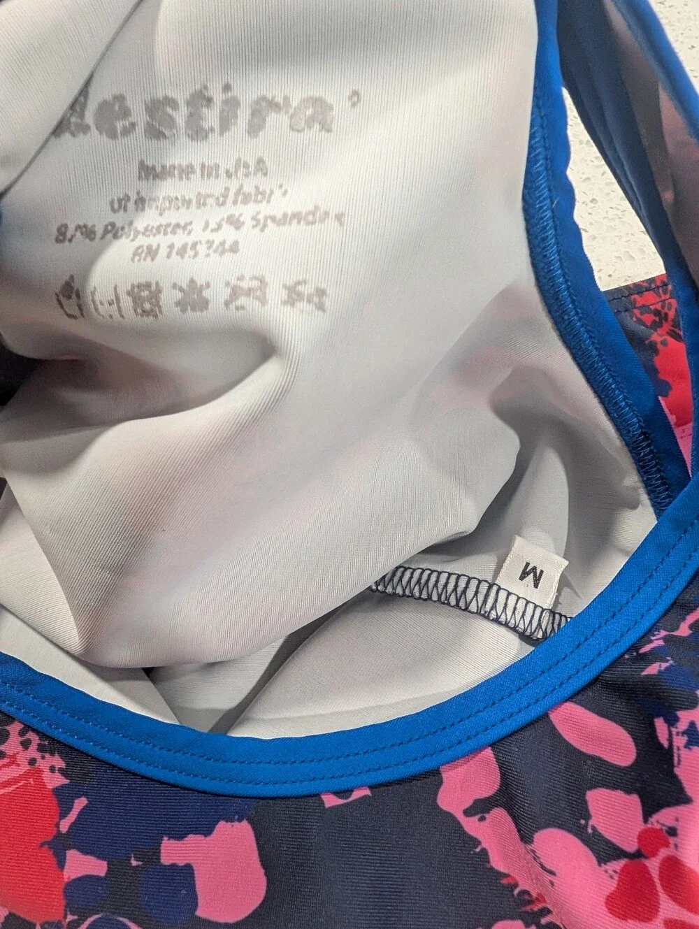 GREAT Destira Gymnastics Dance Leotard CM Medium ABSTRACT WaterColor RAZORBACK